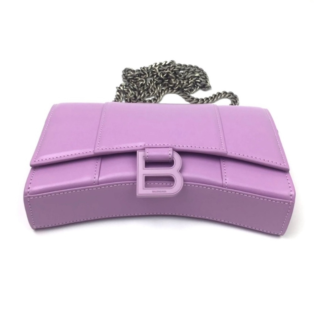 Balenciaga Hourglass Leather Wallet-On-Chain Authentic Like-New - Picture 7 of 16